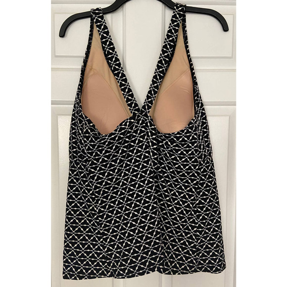 Woman's‎ Lands' End Size 26W Black & White Tankini - Picture 4 of 6